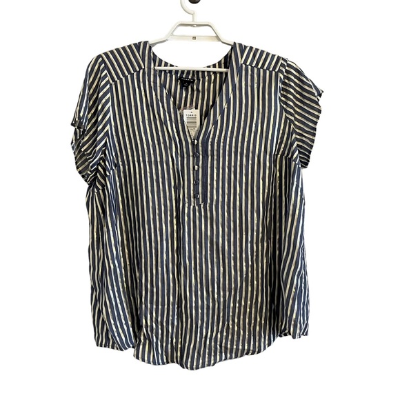 Torrid Gold Lurex Stripe Blouse - Picture 2 of 9